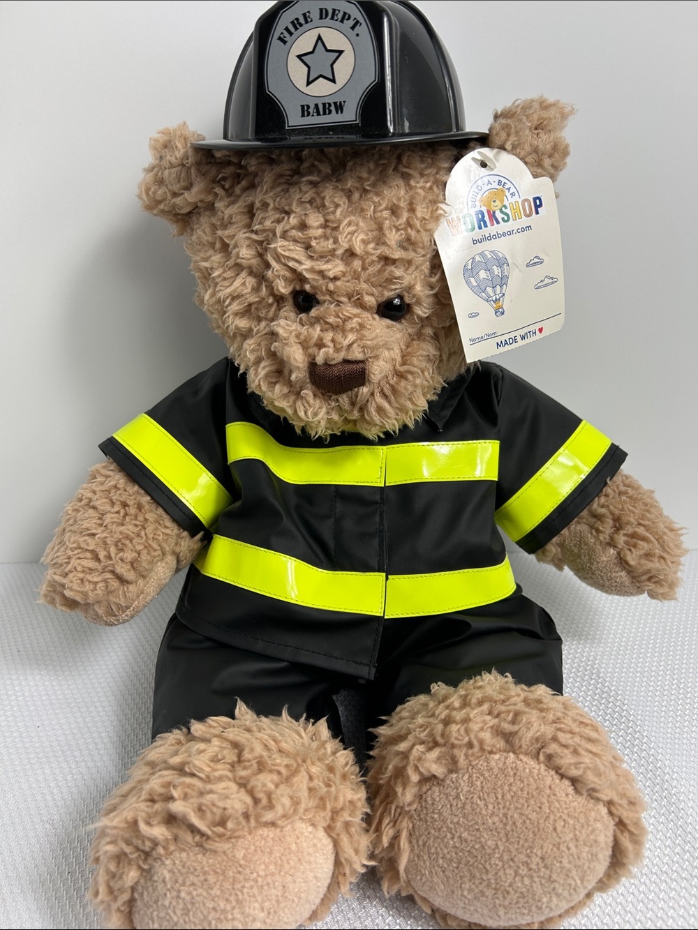 Build A Bear Bear Firefighter Brown Teddy Bear Firefighters Close BABW Bear